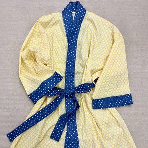 New Cotton Kimono Robe-Yellow Dot Short Getting Ready Robes Bridesmaid robe